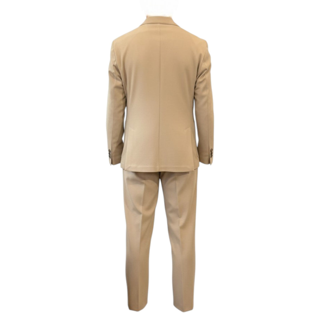 Våffelvävd Kostym Comfort Fit Beige