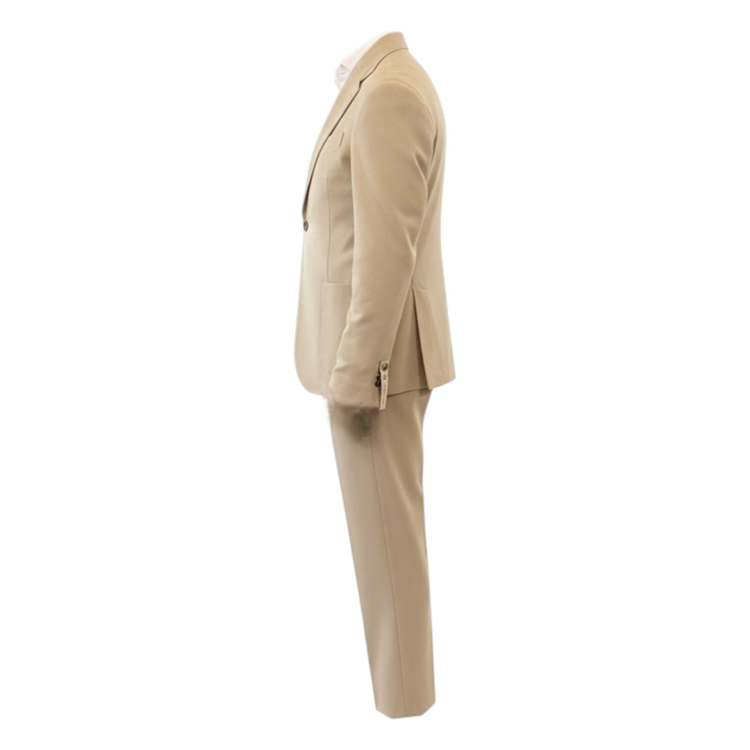 Våffelvävd Kostym Comfort Fit Beige