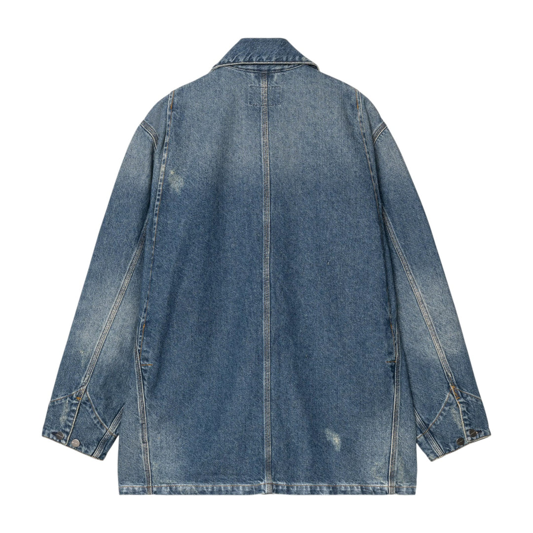 ADEN CHORE COAT BLUE GRIND WASH