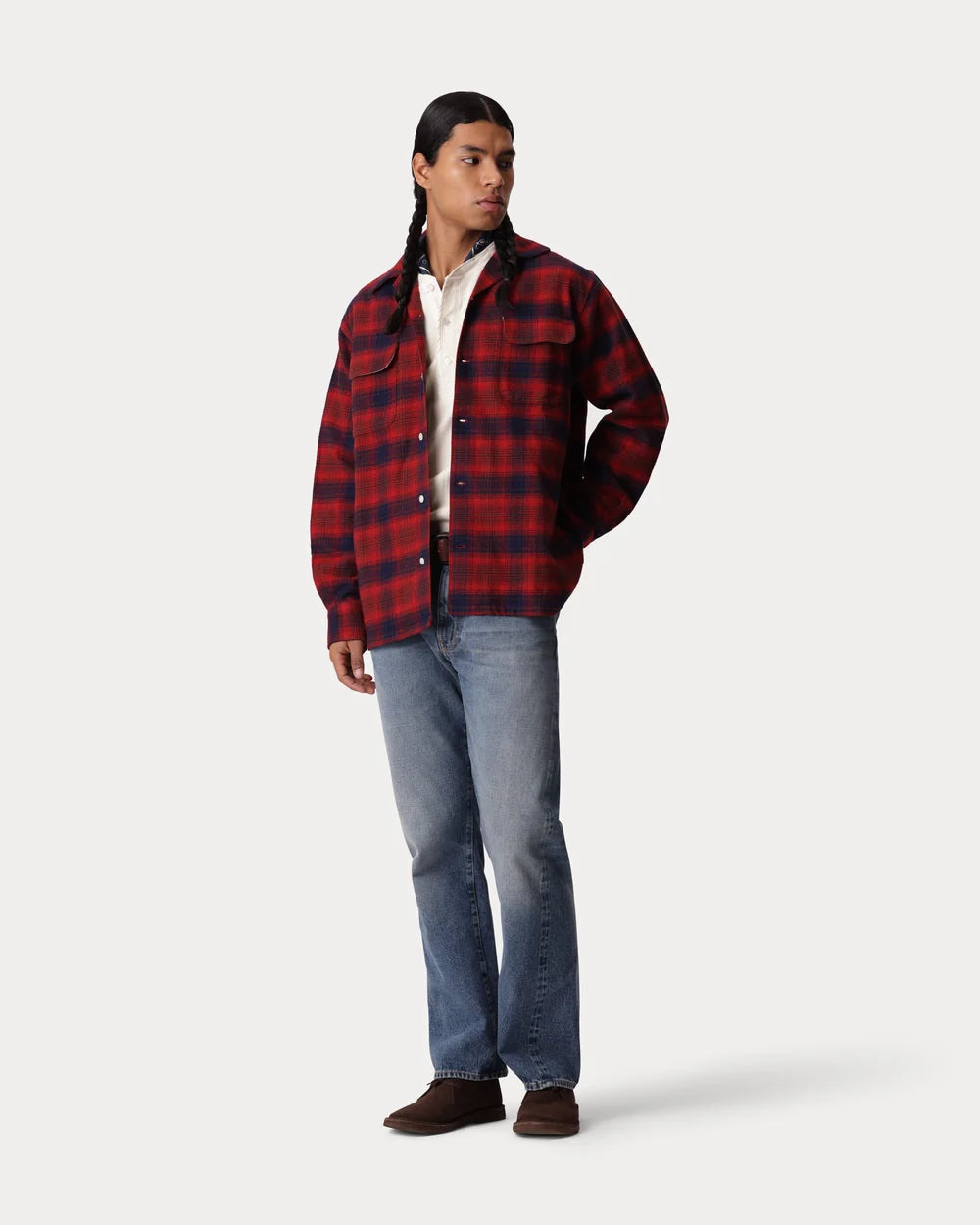 BAKER CAMICIA BOWLING COTONE A QUADRI RED