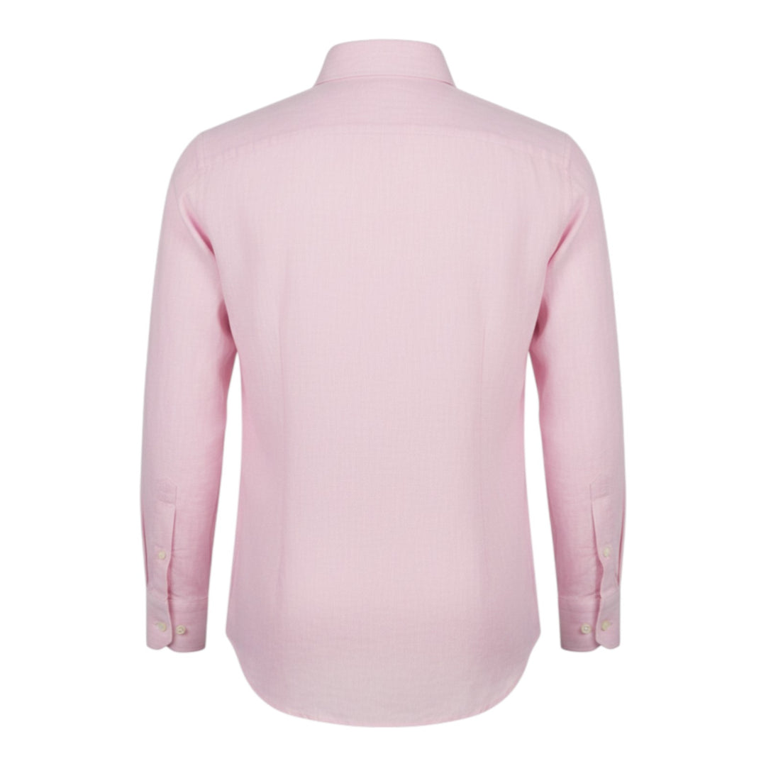 Långärmad skjorta Custom Fit 100% linne Rosa Washed