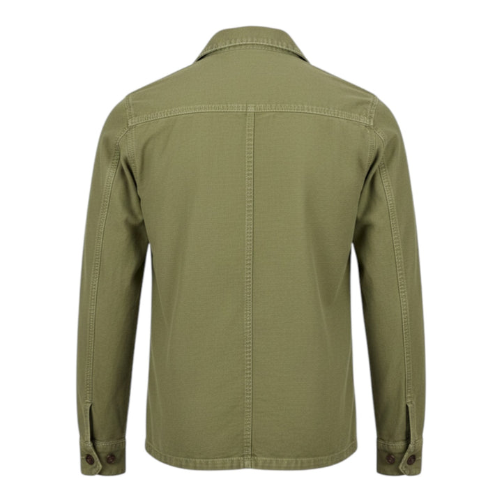 Acadia Långärmad Overshirt i Linneblandning Military