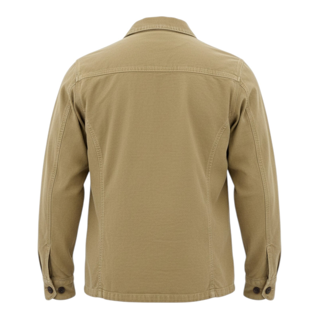 Acadia Långärmad Overshirt i Linneblandning Moka