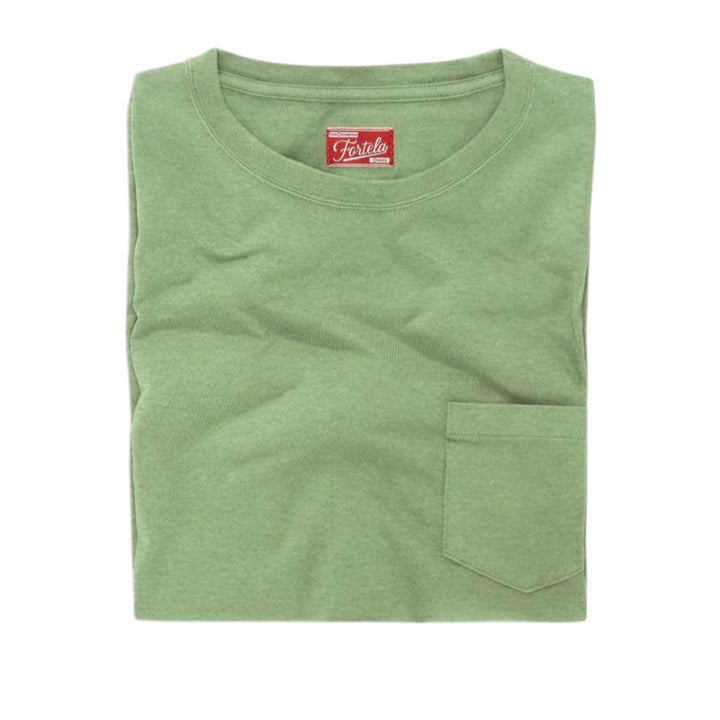 Tubejp T-Shirt med bröstficka i bomull Lobster Sage Grön