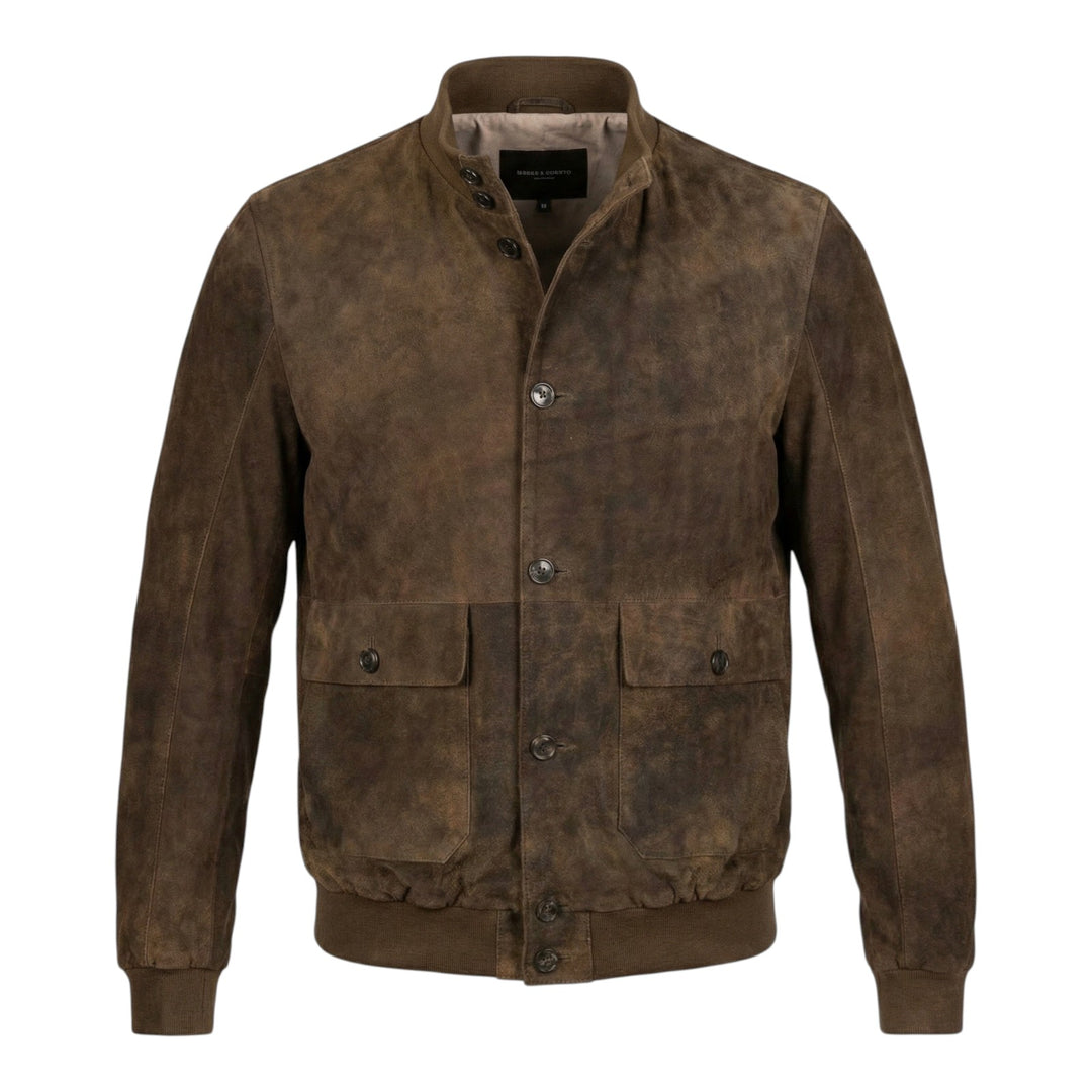 Valstar-modell jacka i äkta mocka - Tobaksbrun