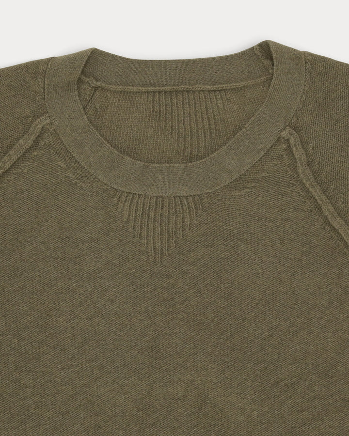HARVARD RUNDHALSAD ULLTRÖJA MED RAGLANÄRMAR ARMY GREEN