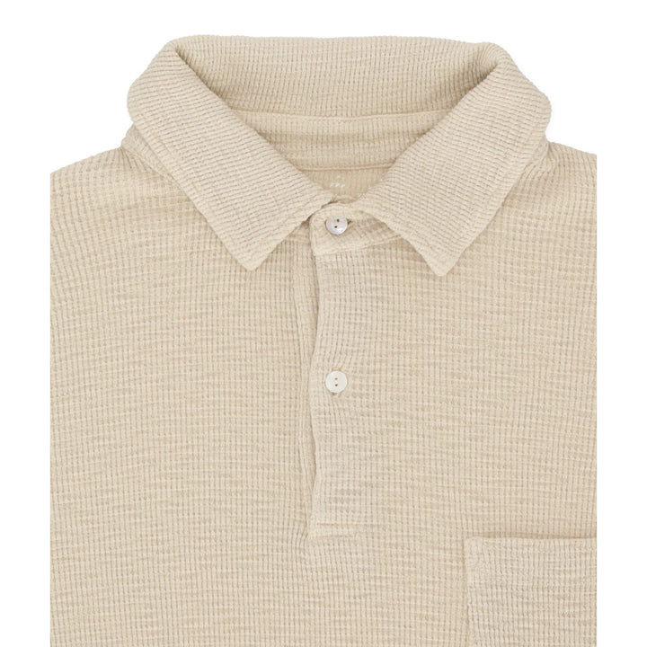 Missourim Polo i Jersey Waffle Kortärmad Beige