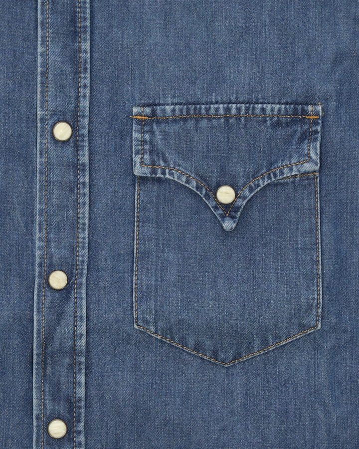 NTEX WESTERN-SKJORTA I STONE WASH DENIM
