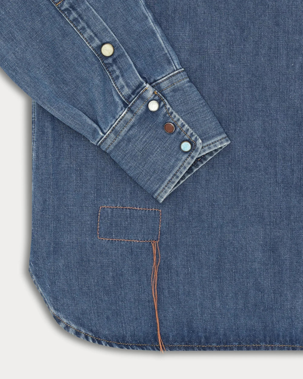 NTEX WESTERN-SKJORTA I STONE WASH DENIM