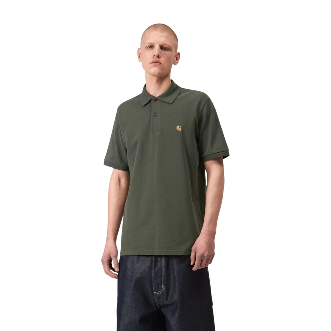 S/S Chase Pique Polo Leaf / Gold