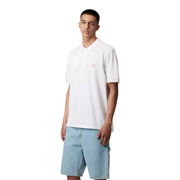 S/S Chase Pique Polo White / Gold