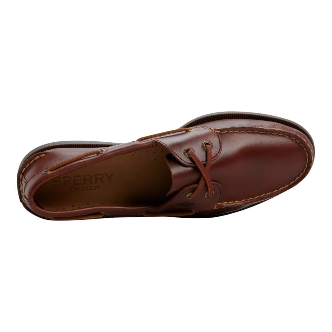 Authentic Original 2-eyelet seglarsko i äkta vinrött läder