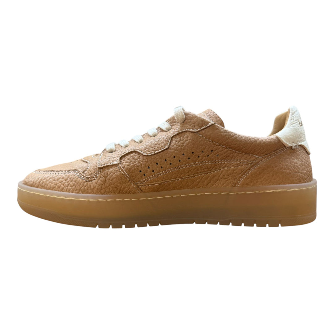 Sneakers Jannik i äkta hjortskinn Valnöt-Vit