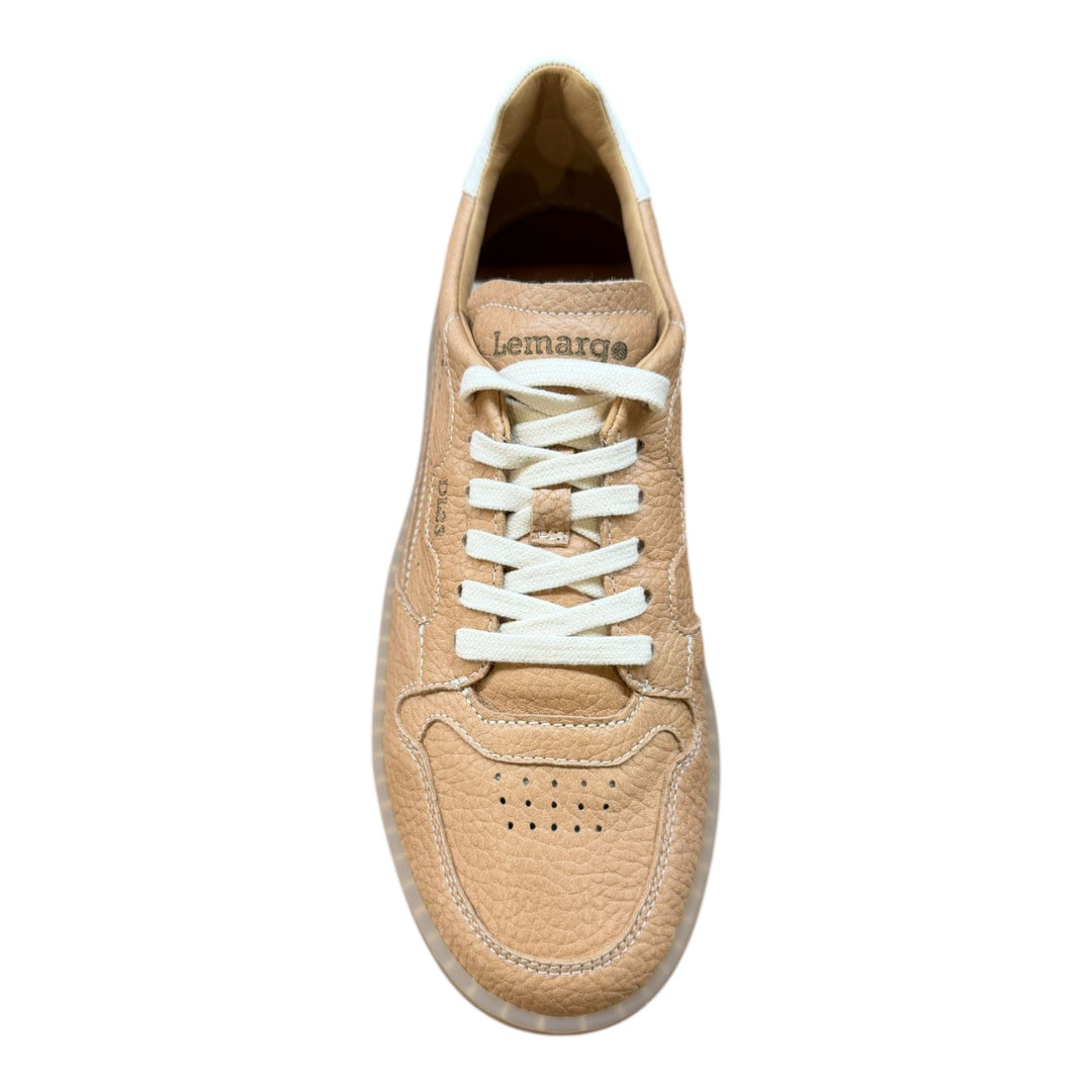 Sneakers Jannik i äkta hjortskinn Valnöt-Vit