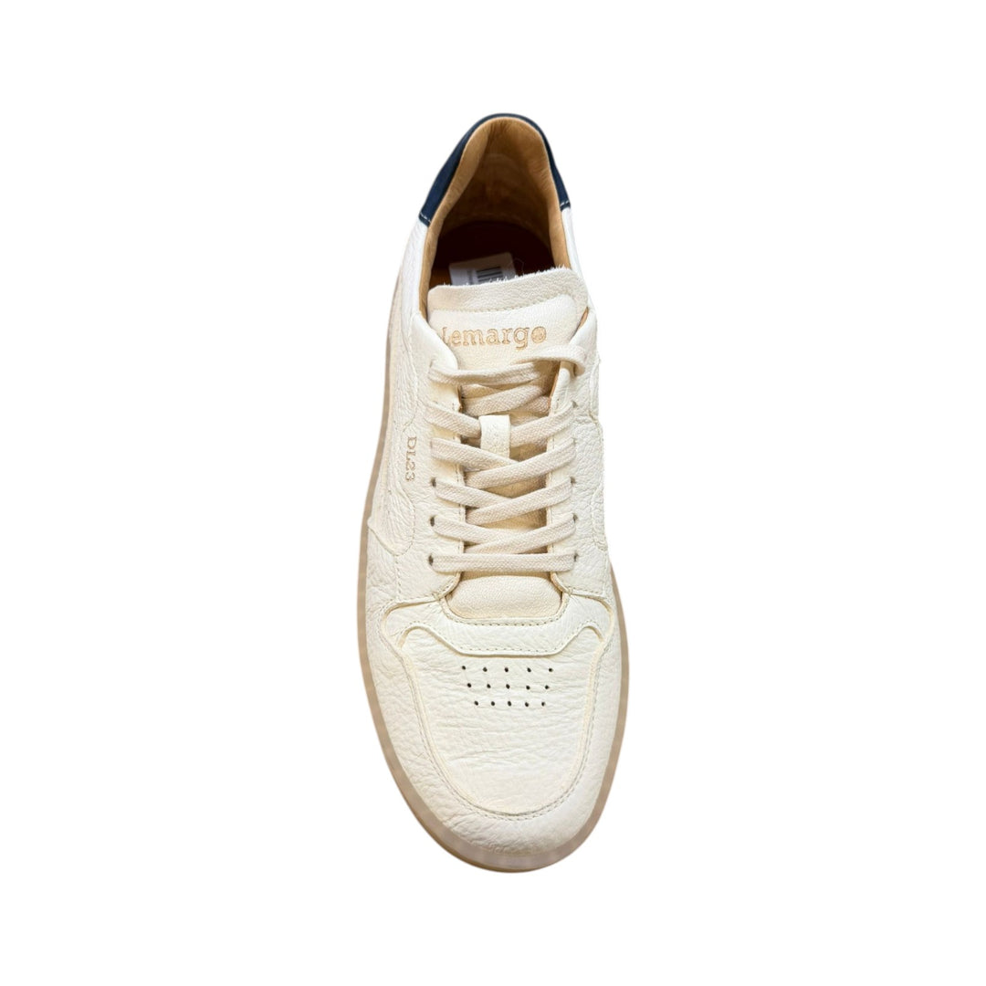 Sneakers Jannik i äkta hjortskinn Smör-Blå