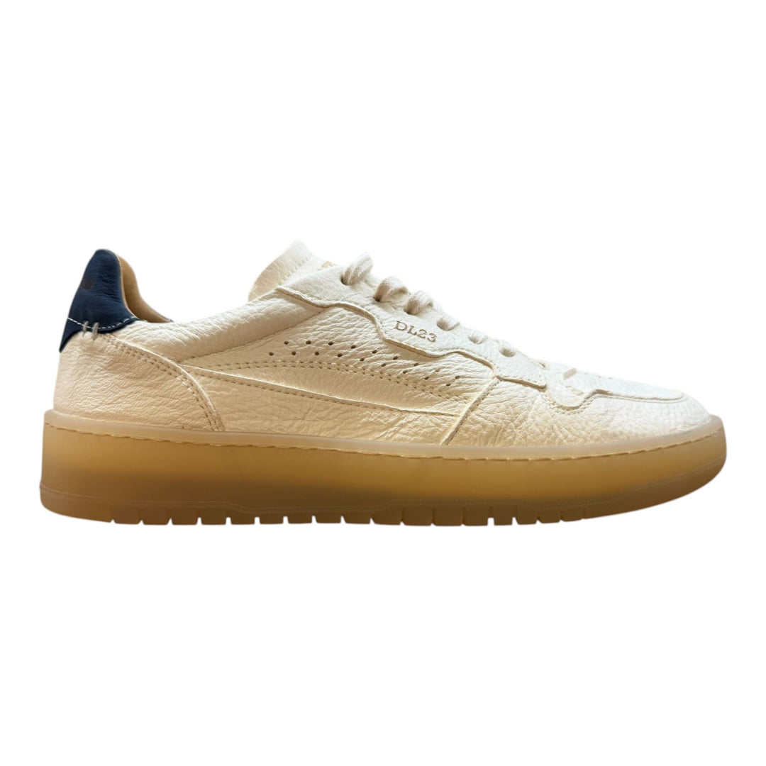 Sneakers Jannik i äkta hjortskinn Smör-Blå