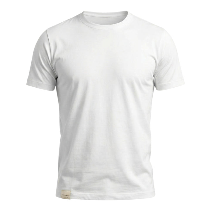 T-shirt Girocollo Jersey Confort Optisk Vit