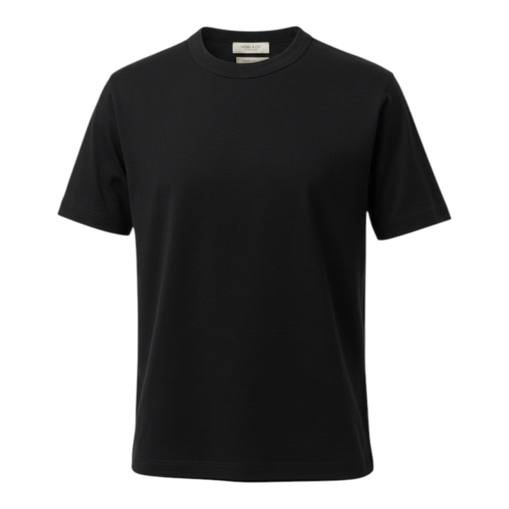 Rundhalsad T-shirt i Jersey Comfort Svart