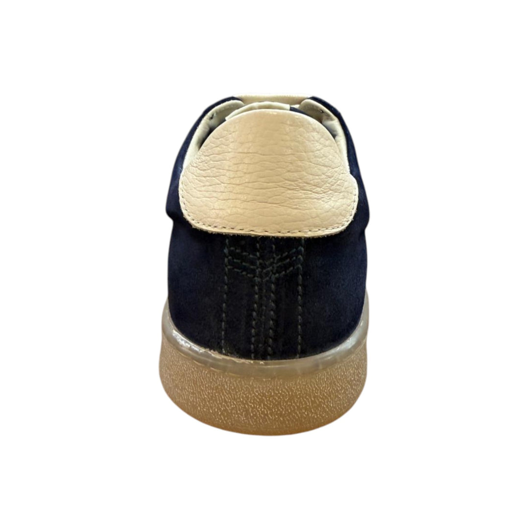 Sneakers i äkta mocka blå-vit