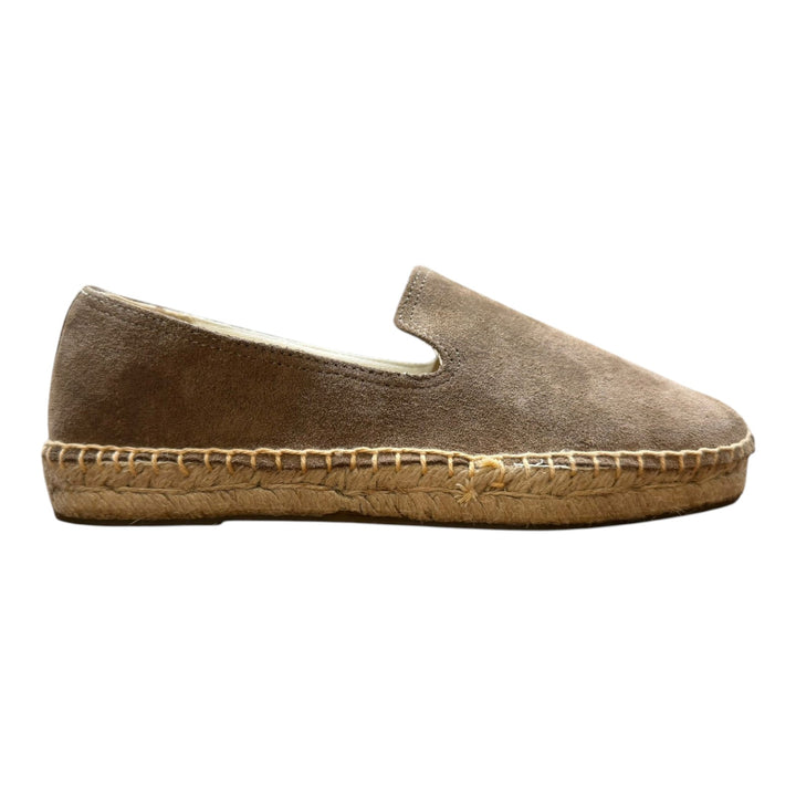 Espadriller i äkta mocka med gummisula - Brun