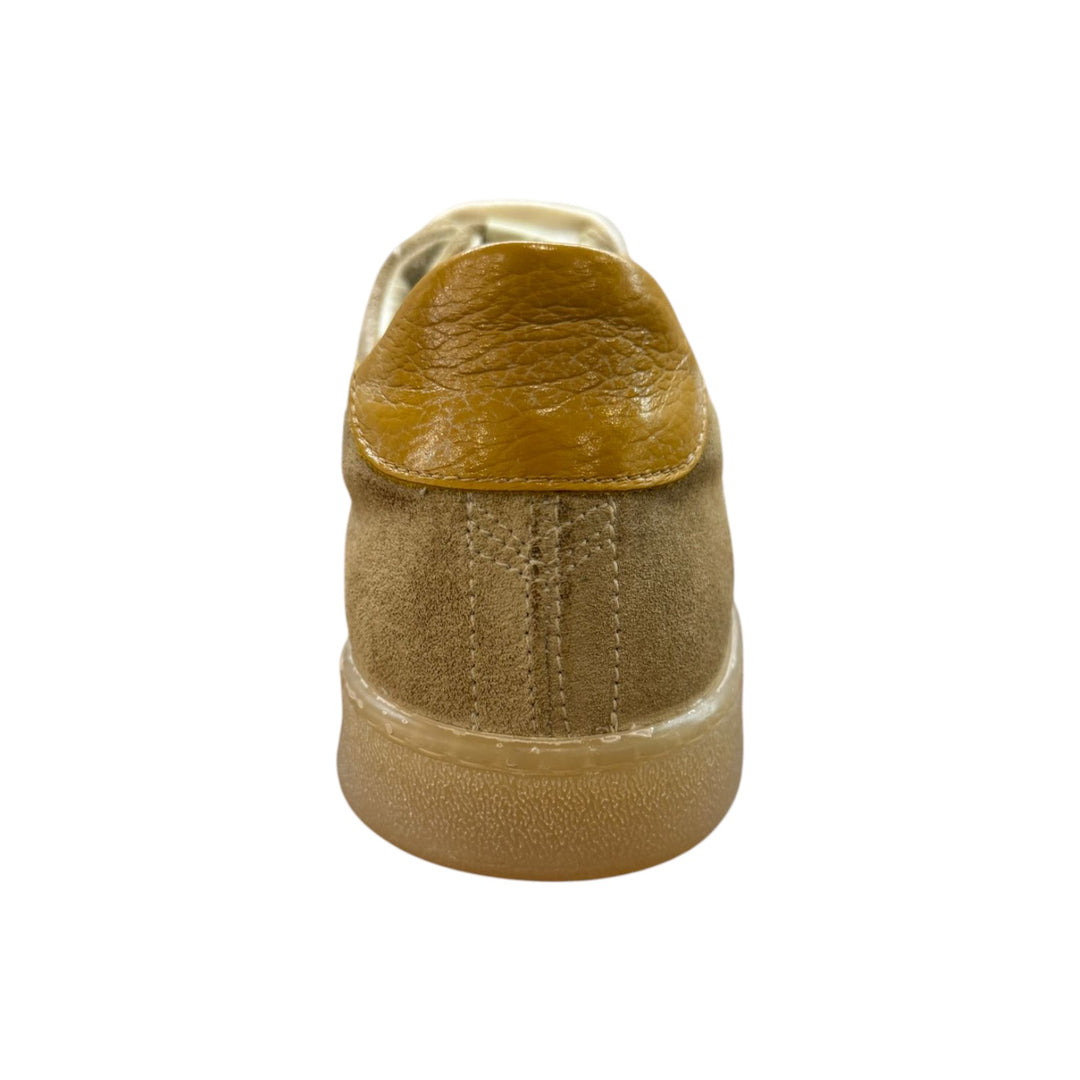 Sneakers i äkta mocka beige-ockra