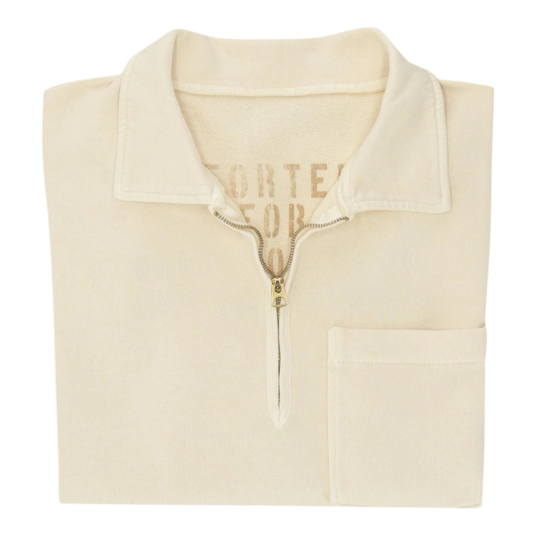 Yale Sweatshirt i borstad jersey med krage och dragkedja Corda