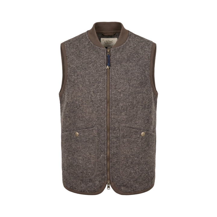 Bl'ker Vintage BOILED WOOL VEST WOLF DARK BROWN Marrone - foto 1