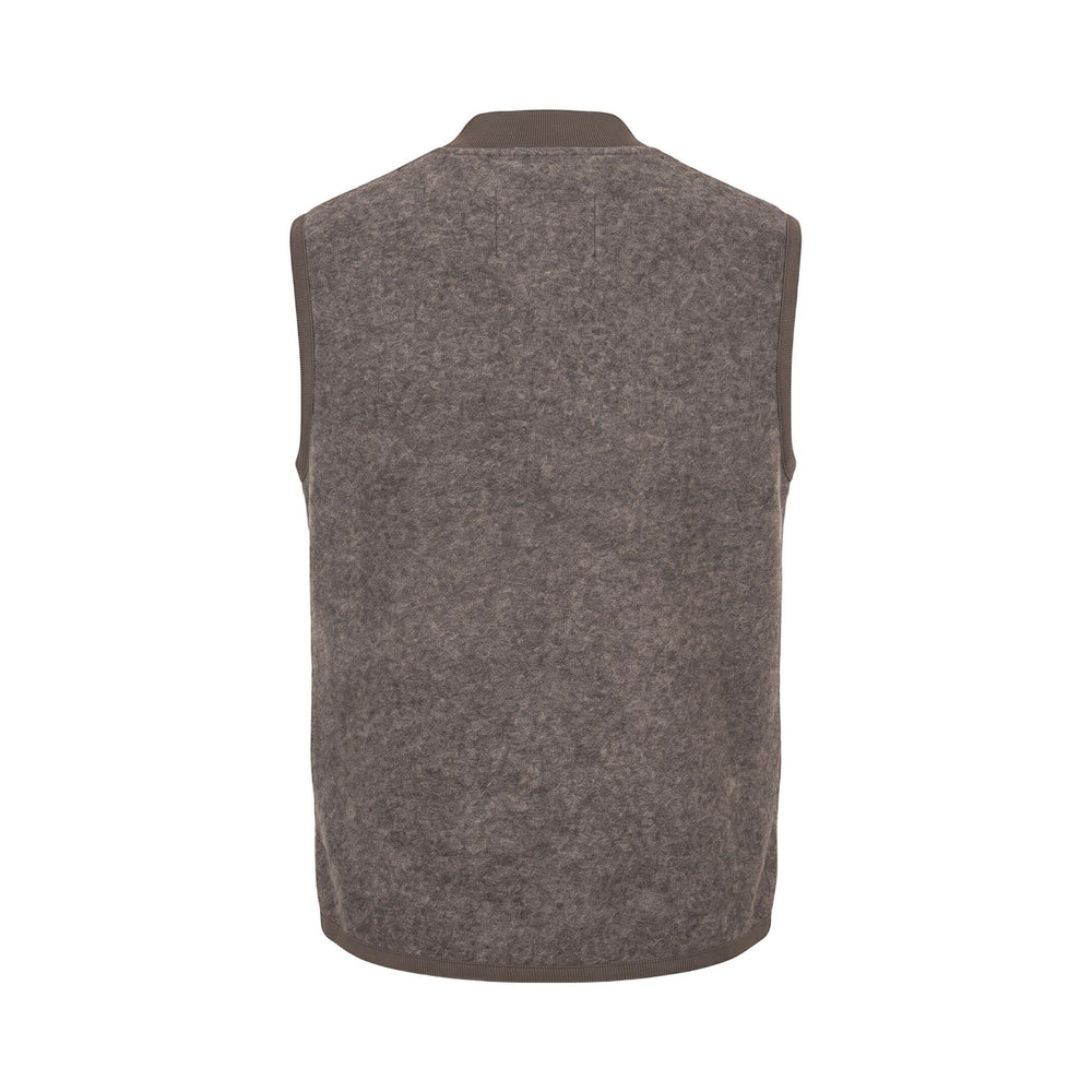 Bl'ker Vintage BOILED WOOL VEST WOLF DARK BROWN Marrone - foto 2