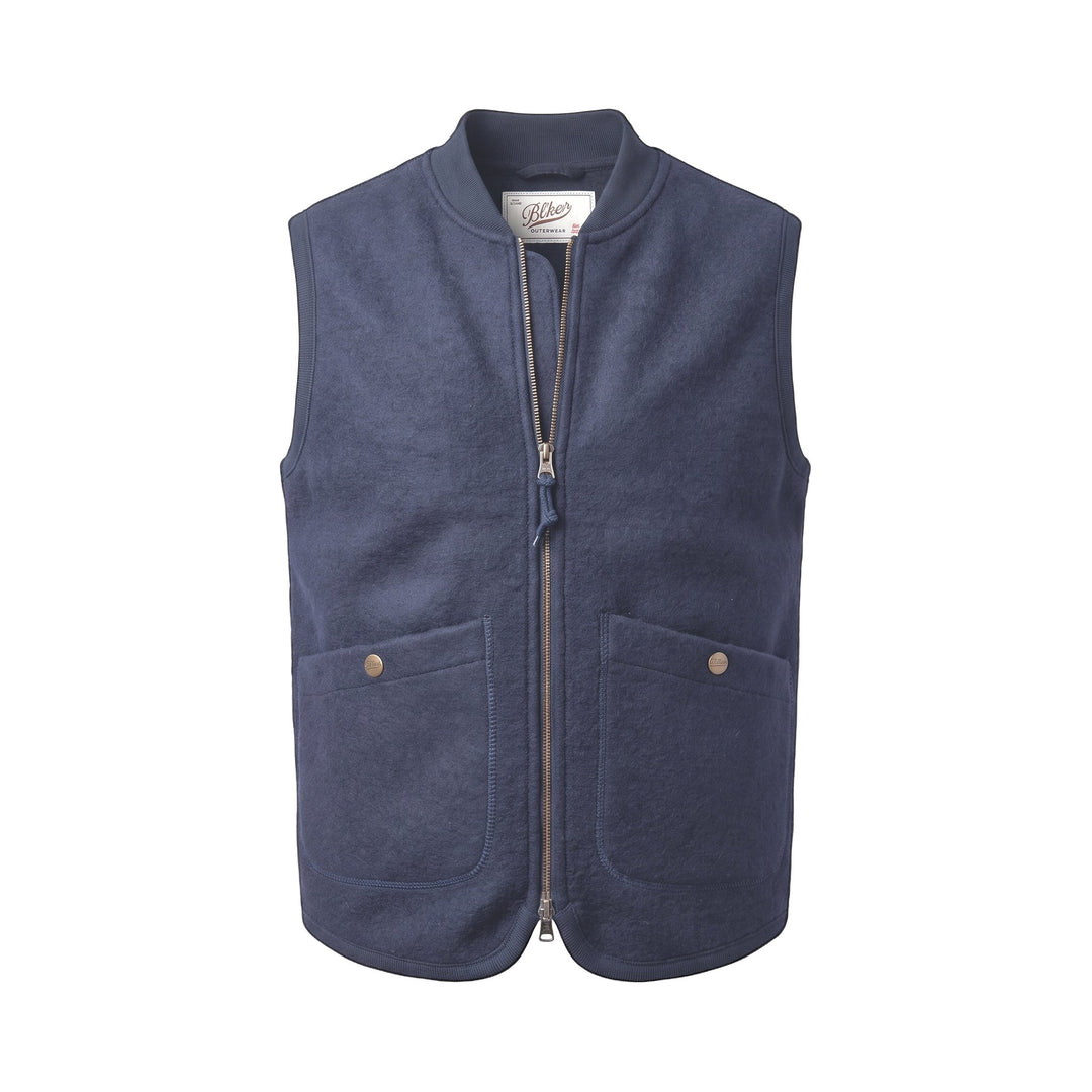 Bl'ker Vintage BOILED WOOL VEST WOLF NAVY Blu - foto 1