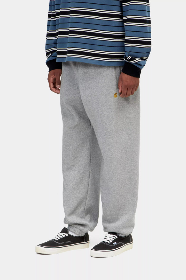 Carhartt Wip CHEASE SWEAT PANT GREY HEATHER/GOLD Grigio - foto 6