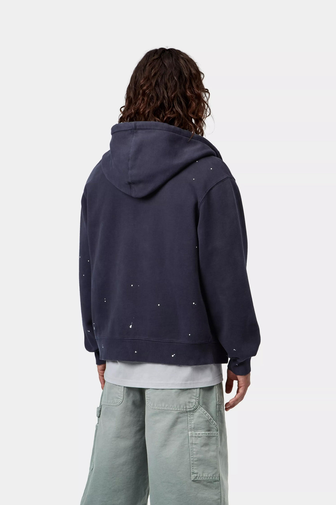 Carhartt Wip HOODED PAINTER JACKET DARK NAVY DESTROY WASH SPLATTER Blu - foto 4