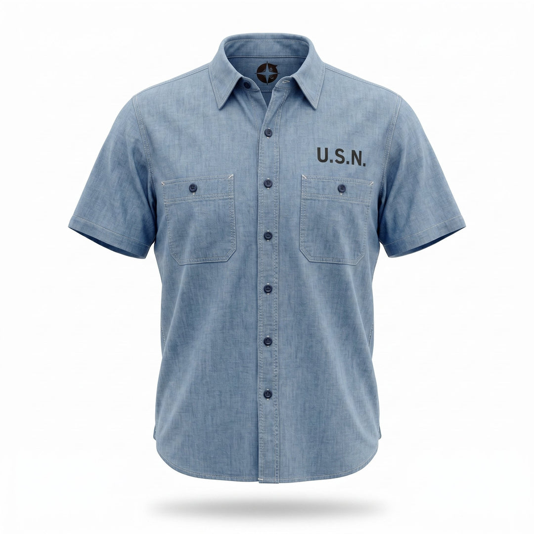 Chesapeake's Chambray Shirt Mc Buzz Usn Chambray Blu - foto 1