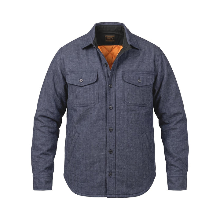 Chesapeake's HBT WOOL PADDED SHIRT CPO NAVY Blu - foto 1
