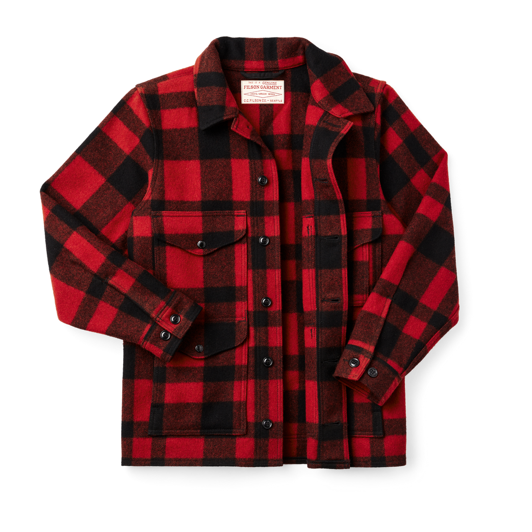 Filson Mackinaw Wool Cruiser Jacket Red/Black Plaid Rosso - foto 3