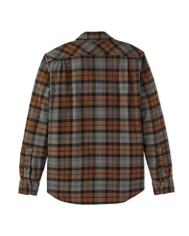 Filson Vintage Flannel Work Shirt Brown/Charcoal Plaid Marrone - foto 4