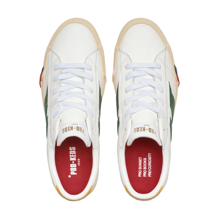 Royal Classic i vitt och grönt läder