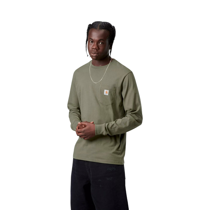 T-Shirt L/S Pocket Leaf Grön