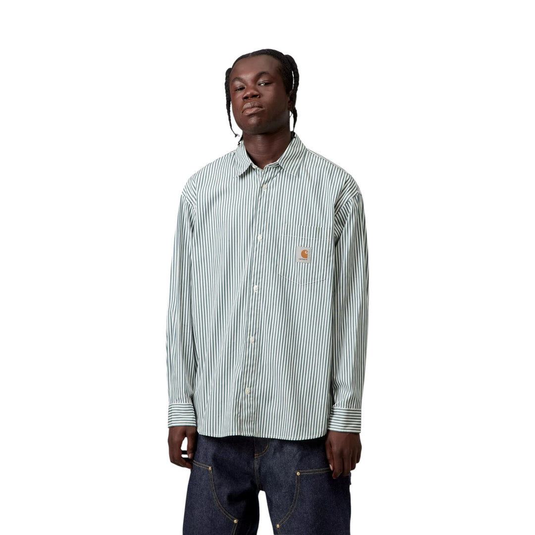 Skjorta L/S Daldry Shirt Daldry Stripe, Office Blå/Vit