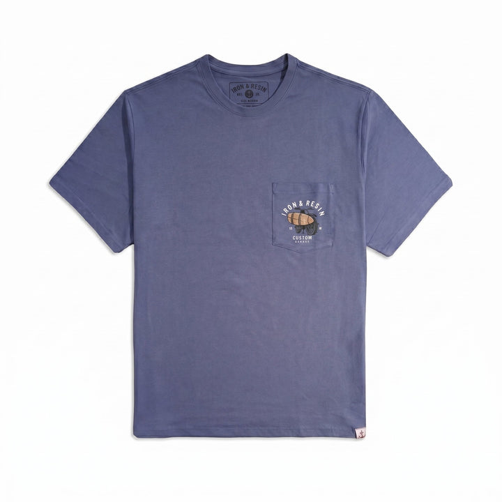 Iron and Resin CUSTOM GARAGE POCKET TEE SKY BLUE Blu - foto 2