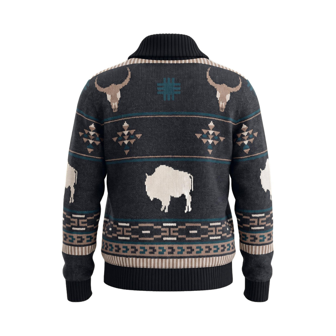 Iron and Resin GREAT PLAINS ZIP SHAWL SWEATER BLACK Nero - foto 2