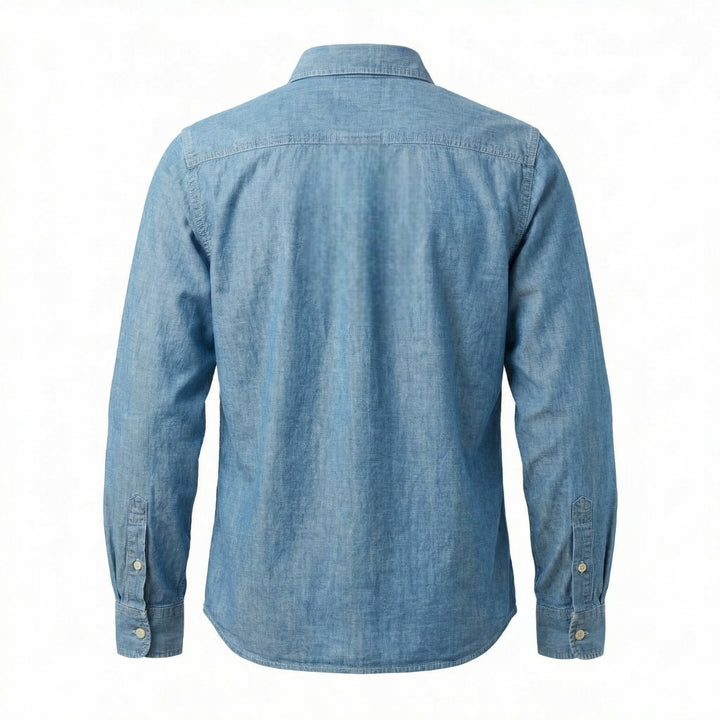 HEMP CHAMBRAY SHIRT CPO BLÅ