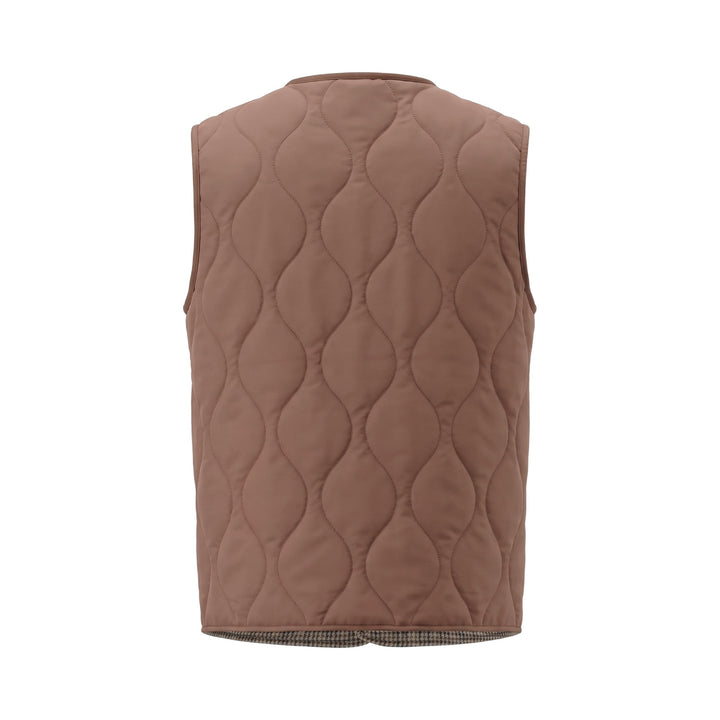 Overiwer GILET REVERSIBILE RIFFS MARRONE/PIED DE POULE Marrone - foto 3