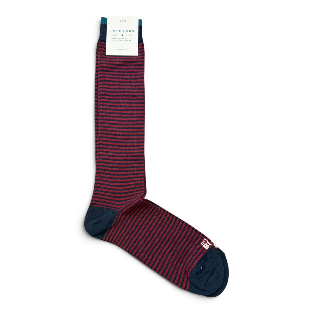 Strumpor Stripe Classic Blå/Vinröd