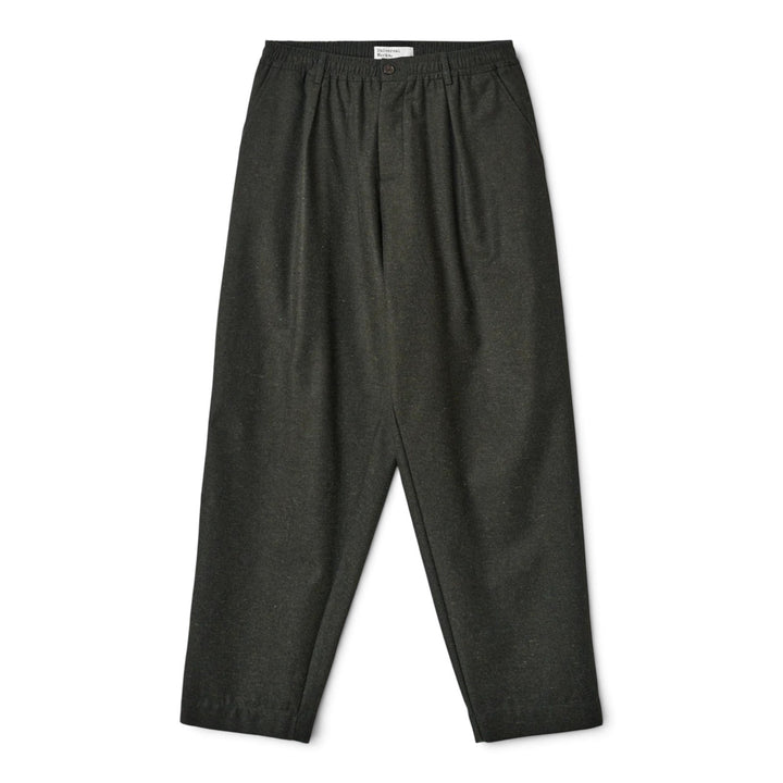 Pleated Track Pant Recycled Italian Tweed Olive