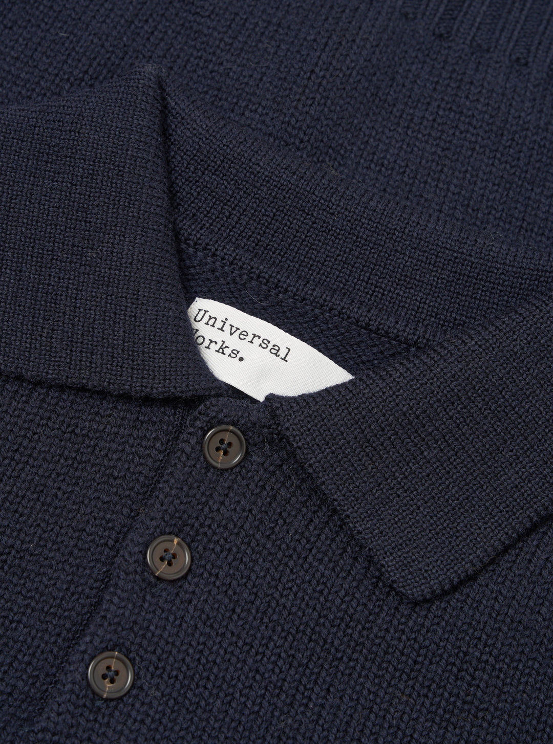 Universal Works Curtis Sweater Shetland Wild Navy Blu - foto 6