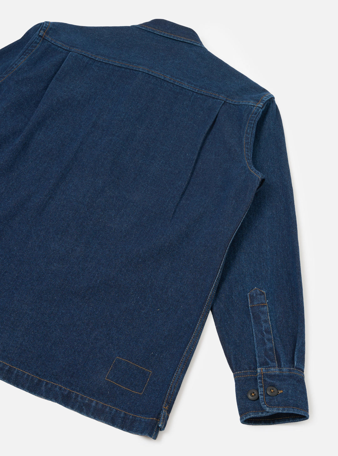 Universal Works Fatigue Shirt Work Denim Indigo Blu - foto 5