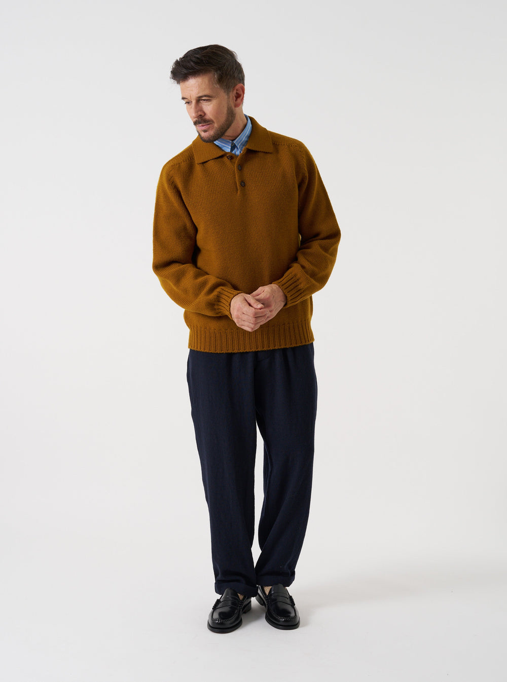 Universal Works Lindberg Pant Robin Wool Mix Dark Navy Blu - foto 2