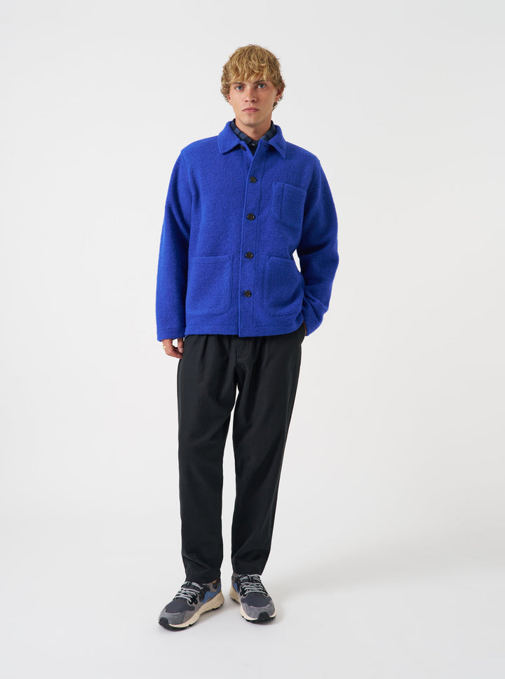 Universal Works Pleated Track Pant Brushed Moleskin Black Nero - foto 2