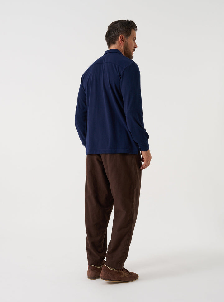 Universal Works Pleated Track Pant Comfort Moleskin Brown Marrone - foto 3