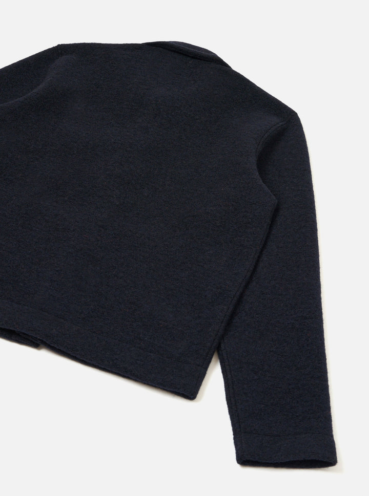 Universal Works Uniform Jacket Wool Fleece Navy Blu - foto 5